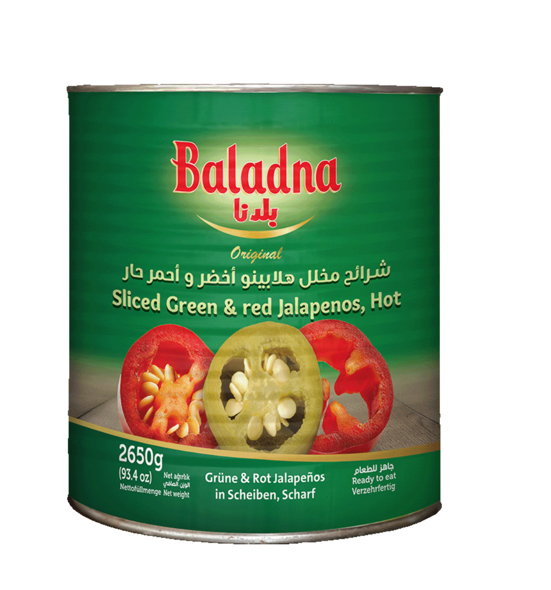 Baladna Grune & Rot Jalapenos in Scheiben Scharf 2650 g *6